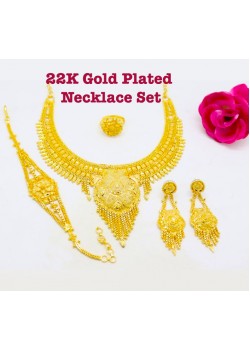 Royal Gold 22K Gold Plated Necklace Set, R60 - 12314